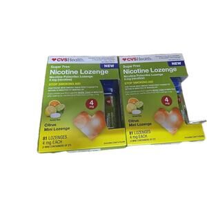 CVS Health Sugar Free Nicotine Lozenge 4mg 2x81ct Citrus Flavor 09/25